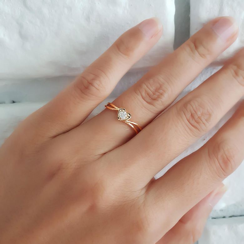 Solitaire diamant or jaune - J'ai dit à mon coeur - Alfred De Musset - 7