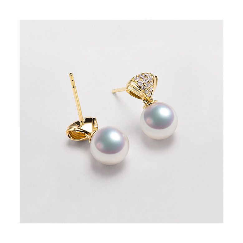 Pendant d'oreille - Perle Akoya or jaune - Sarah Bernhardt  - 6