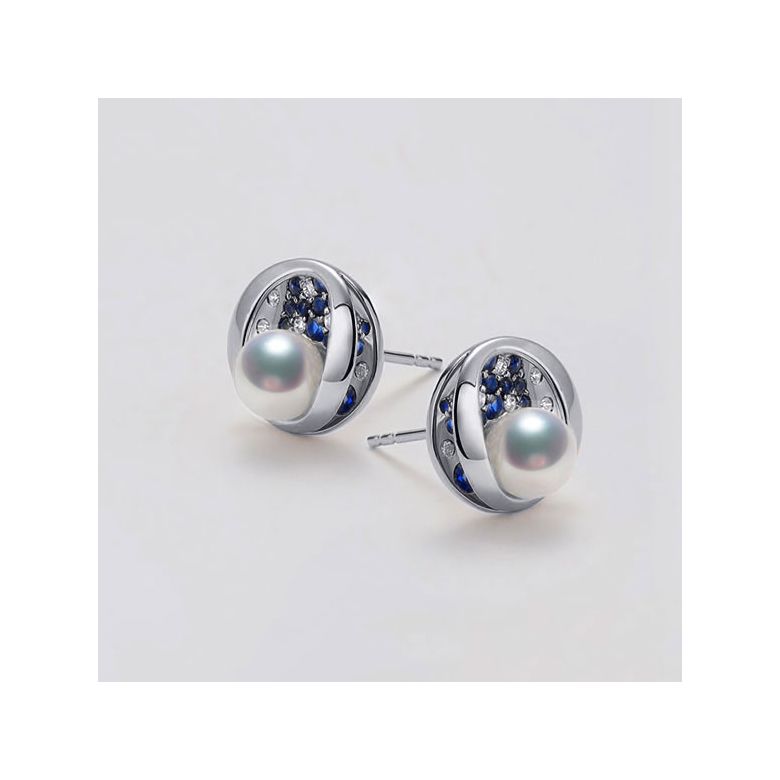 Pendentif, Bague et Boucles Seiza. Perles Akoya, Or blanc, diamants.  - 3