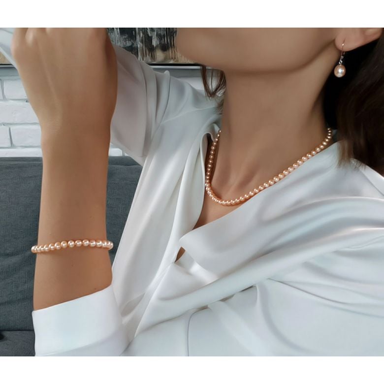 Collier perles eau douce roses - 5/5.5mm - AAA - 3