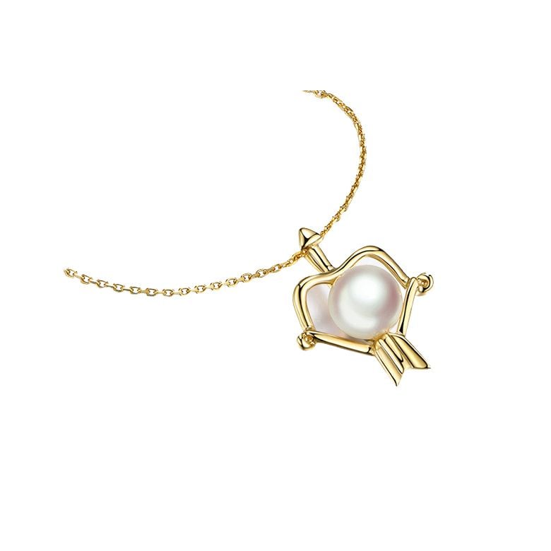 Pendentif Zodiaque. Perle Akoya, Or jaune 18cts - 5
