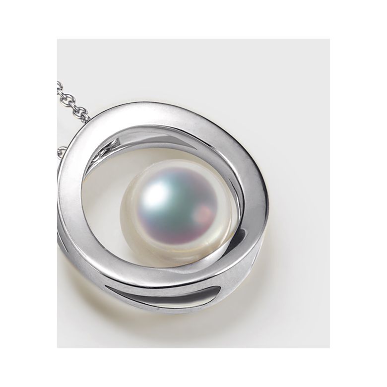 Pendentif perle Akoya - Himiko - Perle du Japon, Or blanc - 7