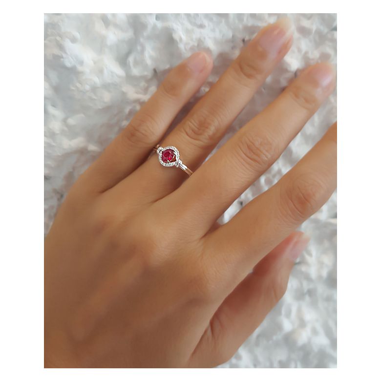 Bague rubis Chéri diamants et Or blanc 18cts - 5