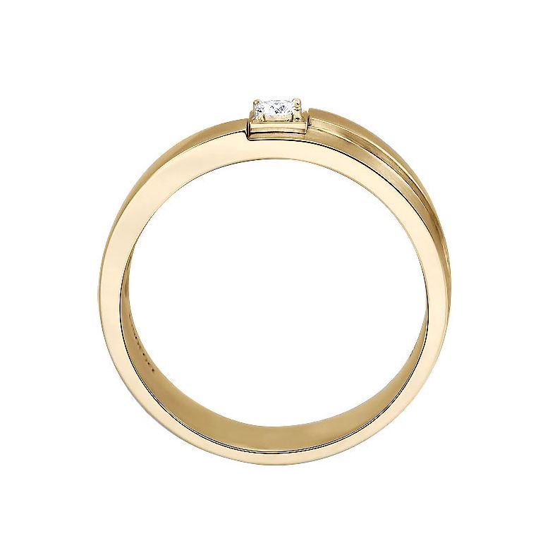 Bague Homme. Or jaune polie / brossé. Diamant 0.105ct | Edgar - 3