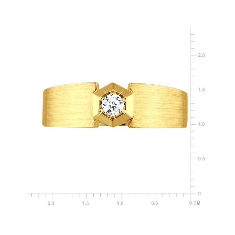 Bague Hommes. Or jaune. Diamant 0.105ct - 3