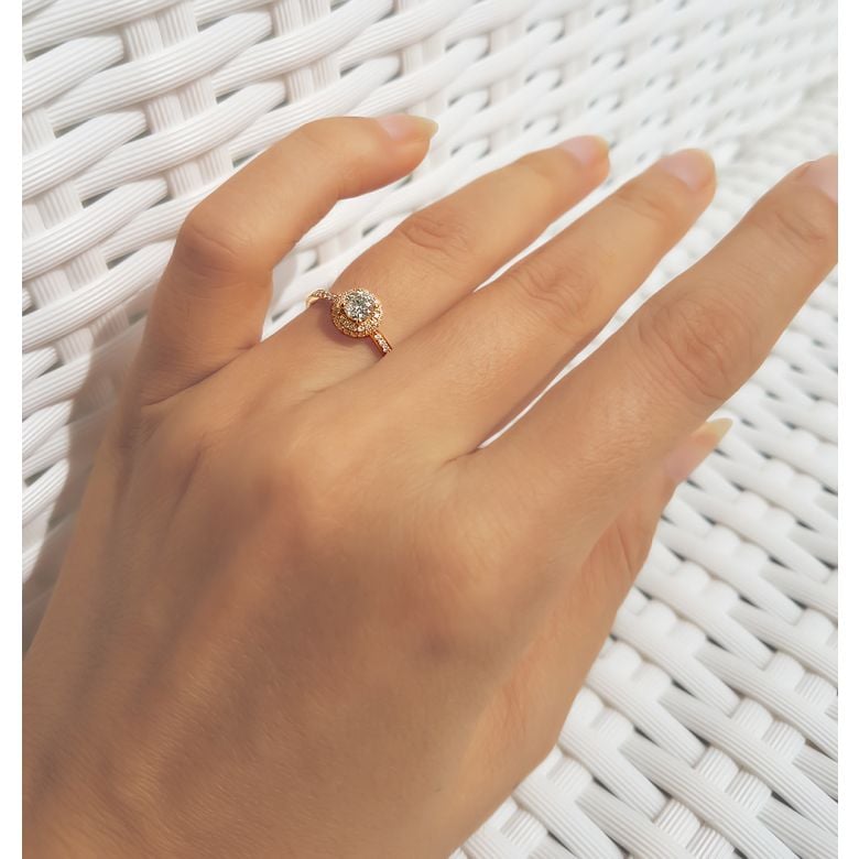 Solitaire en or jaune 18 carats - Bague fiancaille diamants 0.58ct | Gemperles - 4