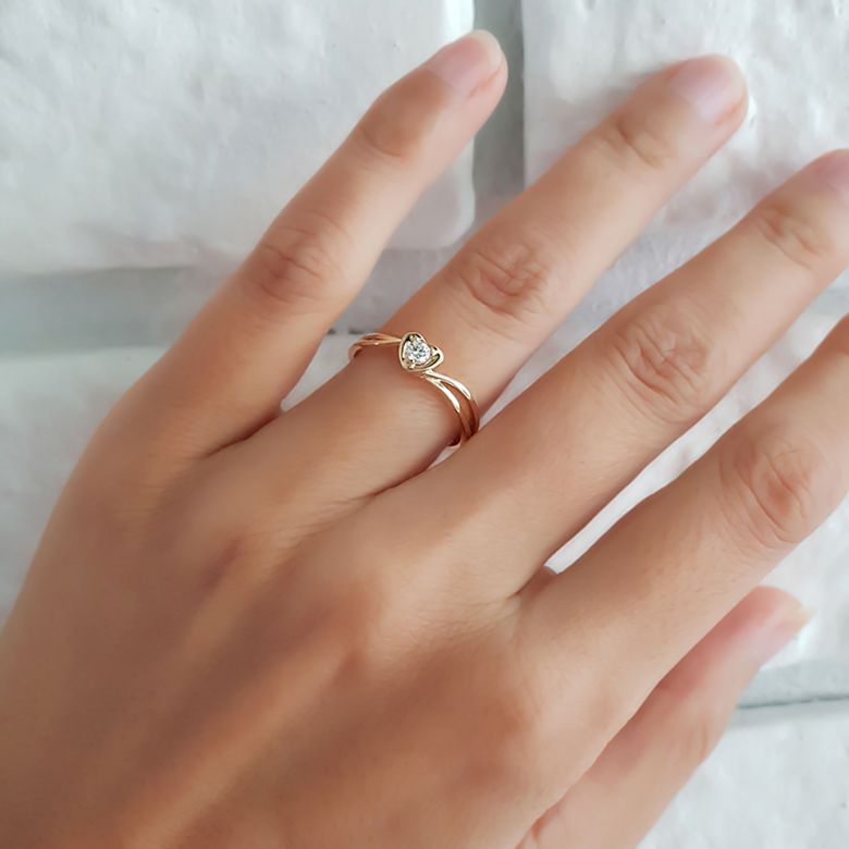Solitaire diamant or jaune - J'ai dit à mon coeur - Alfred De Musset - 6