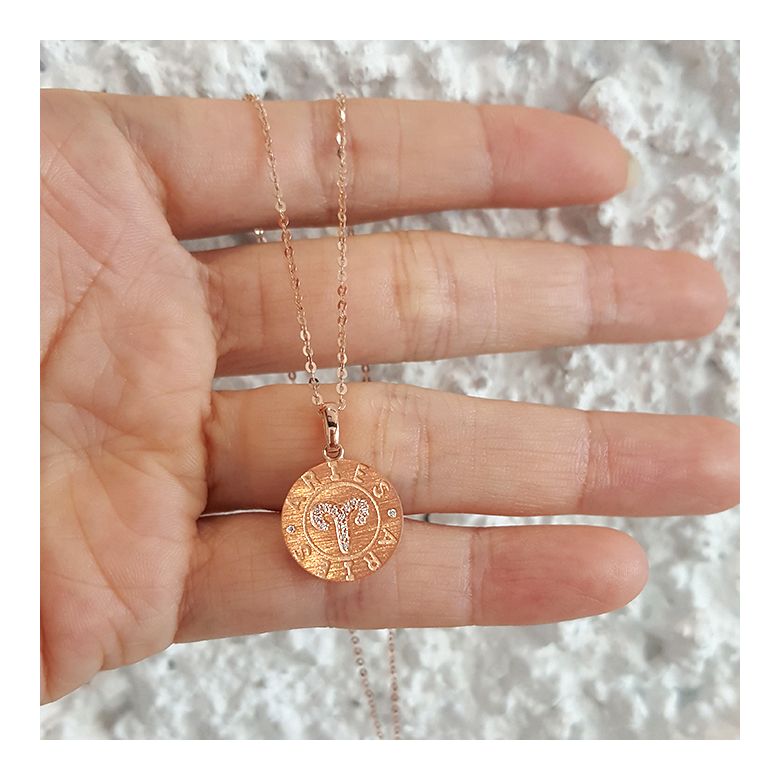 ♈Pendentif Aries Or rose. Signe du bélier. Zodiaque - 3