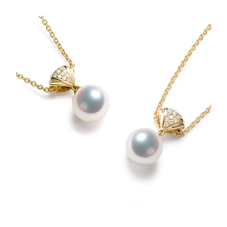 Pendentif or jaune perle culture Akoya Japon - Sarah Bernhardt - 3