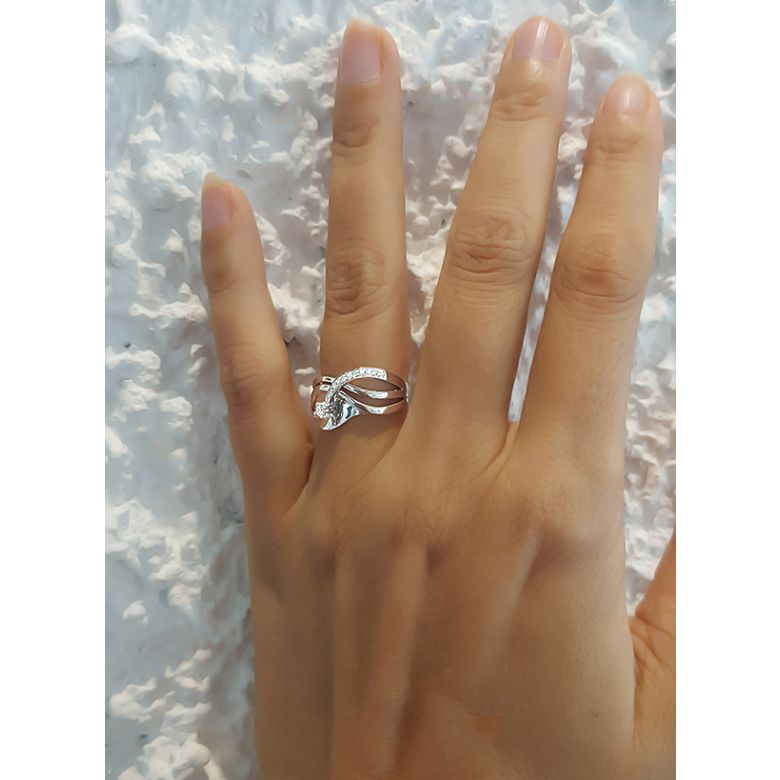 Bague or diamant - Or rose 18 carats - Diamants 0.109ct - 6