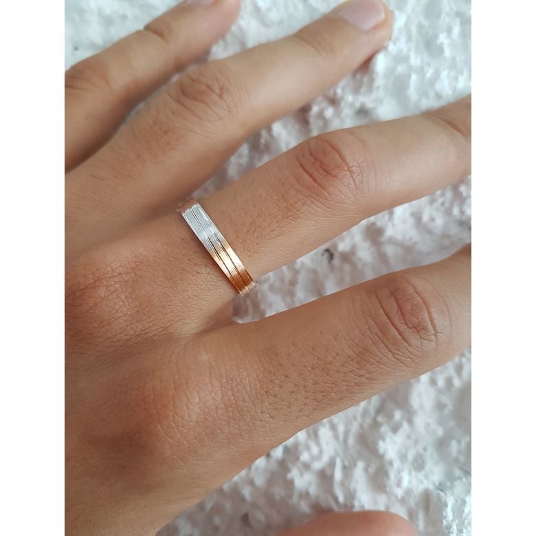 Alliance de mariage rainure - 2 ors - Homme - 5