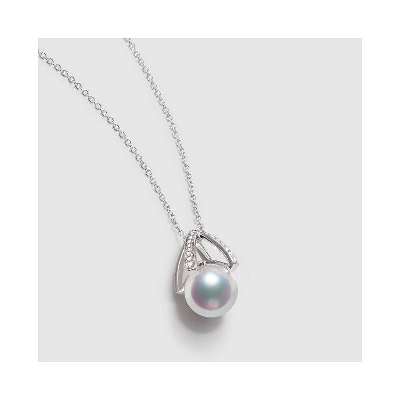Pendentif et Boucles Masako du Japon. Perles Akoya, Or blanc, diamants - 7