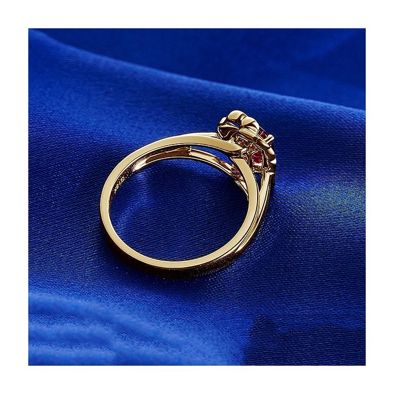 Bague Fiancaille Rubis Or Jaune Mulan - 8