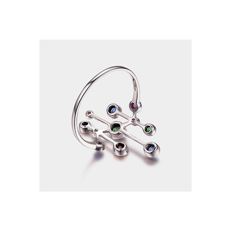 Bague gouttes d’amour. Or blanc, pierres précieuses - 12