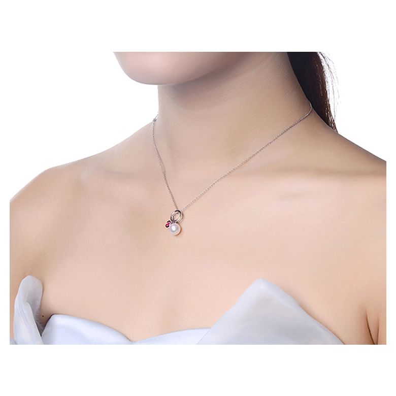 Collier pendentif Aiko. Perle Akoya et tourmaline - 4