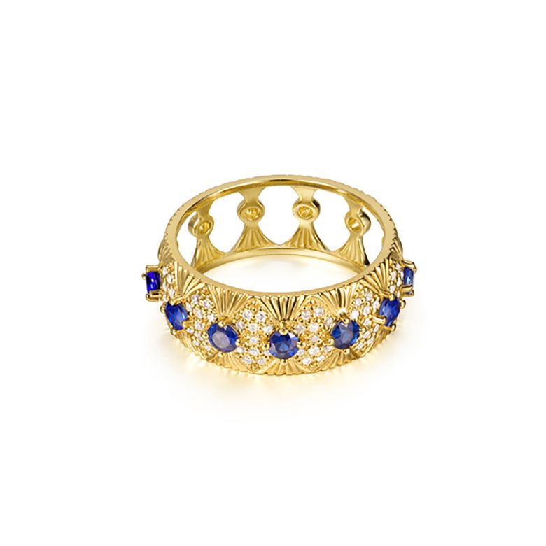 Bague Sixtine - Frivole, Rococo - Or jaune, saphir, diamant - 4