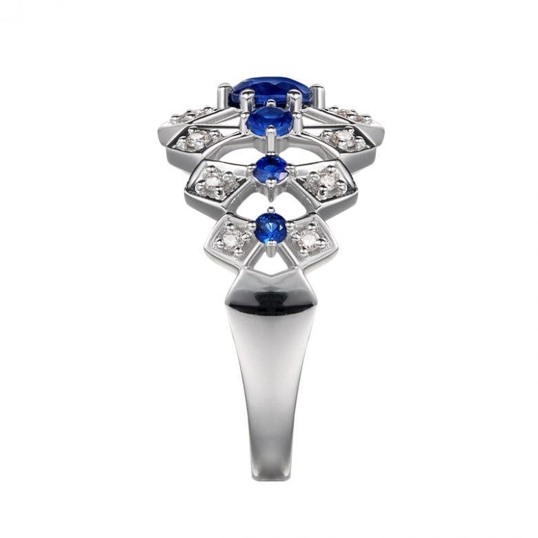 Bague Santa maria novella - Or blanc, saphir bleu & diamant - 6