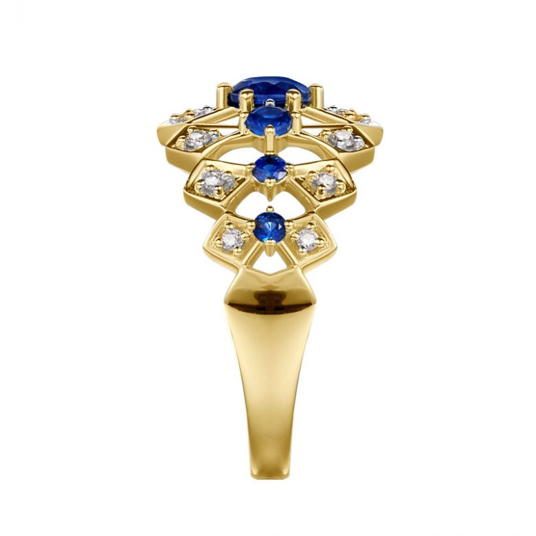 Bague Santa maria novella - Or jaune, saphir bleu & diamant - 8