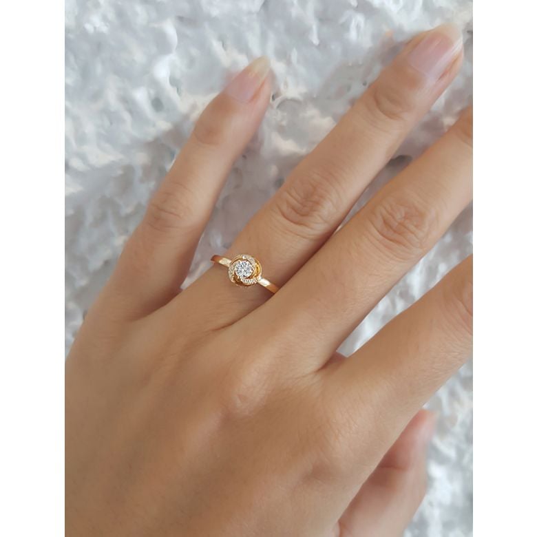 Solitaire Le Tourbillonnant Or Jaune - Diamants Sertis Griffes, Grains | Gemperles - 2
