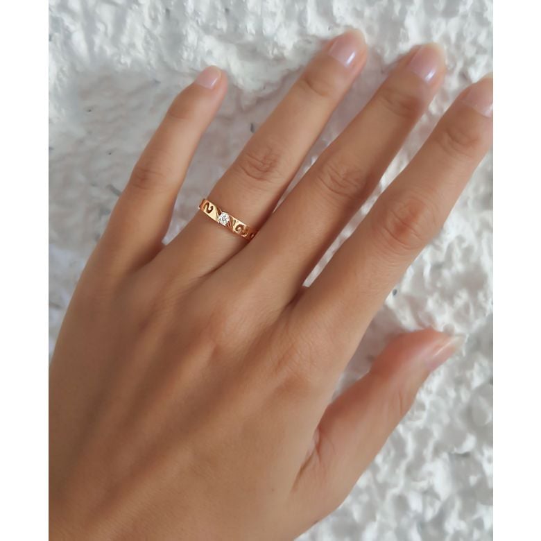 Mon alliance de mariage - Alliance originale or jaune, diamant - Femme - 3