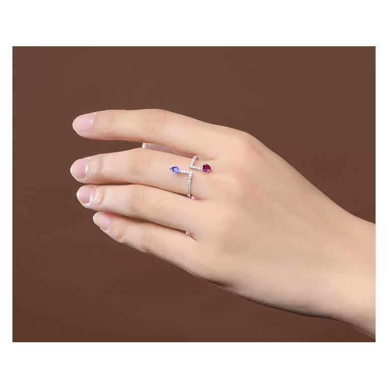 Bague Autre moi. Or blanc, diamants, Saphirs - 5