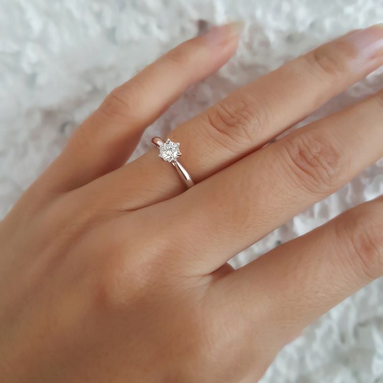 Solitaire Or Blanc, Diamant 0.25ct - L'Amour - Adélaïde DUFRÉNOY | Gemperles - 5