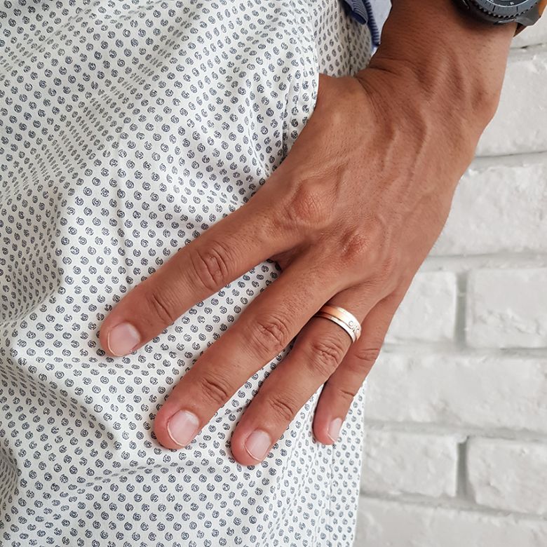 Bague Homme. Diamant. Or blanc et rose I Britannicus - 4