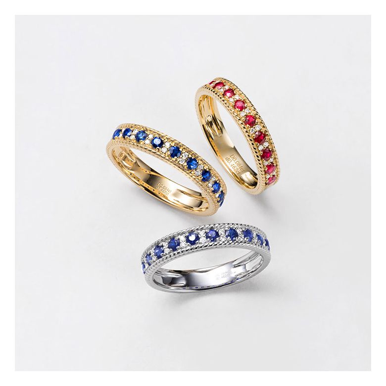 Bague saphir - Tempietto - Or jaune, diamant, saphir - 5