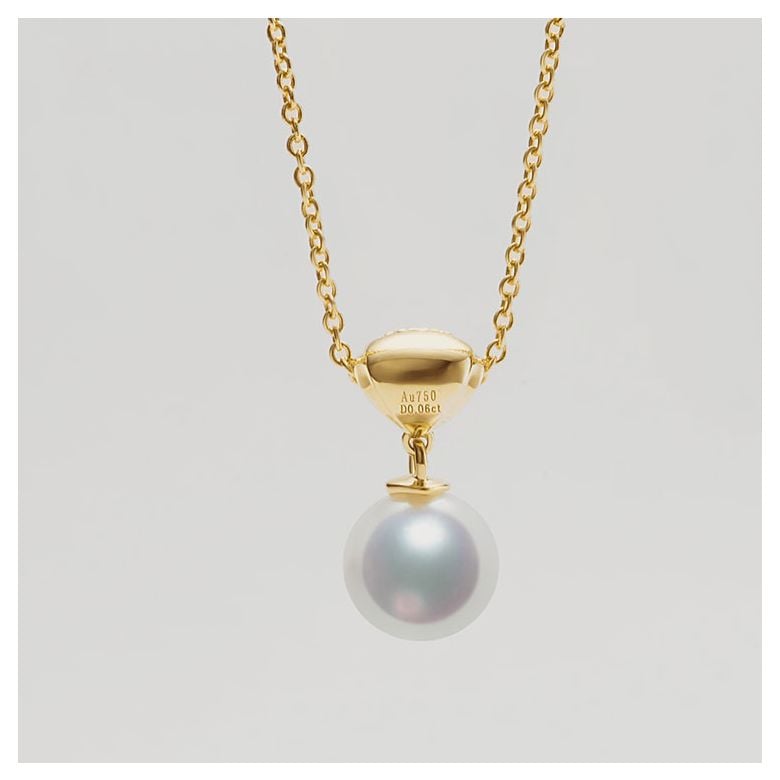Pendentif, Bague et Pendants d'Oreilles Sarah Bernhardt. Perles Akoya, Or jaune, Diamants - 8