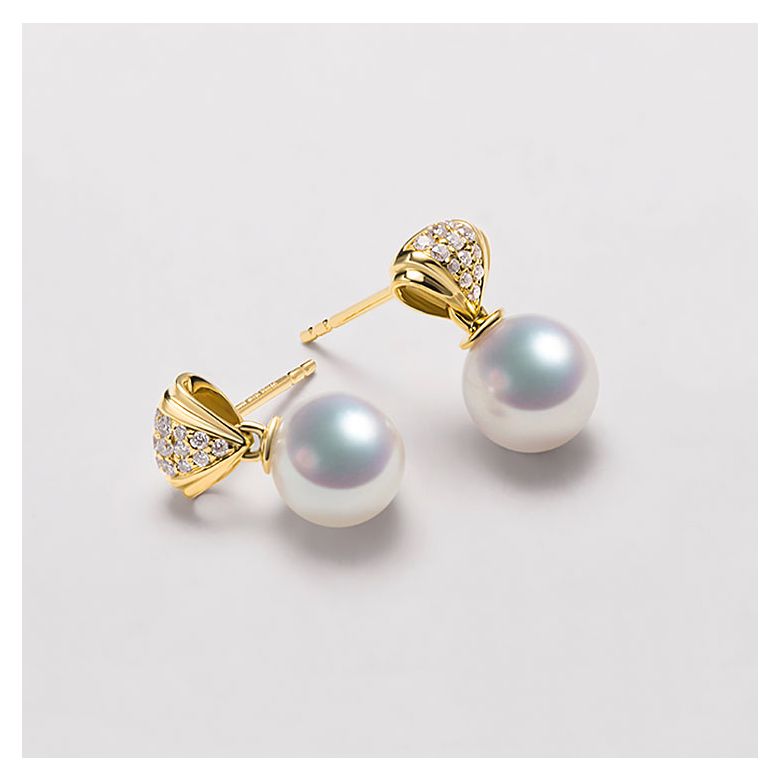Pendant d'oreille - Perle Akoya or jaune - Sarah Bernhardt  - 5
