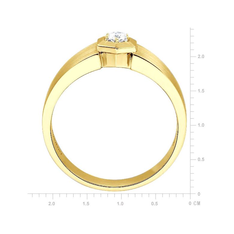 Bague Hommes. Or jaune. Diamant 0.105ct - 5