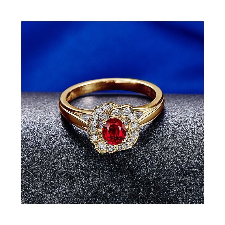 Bague Fiancaille Rubis Or Jaune Mulan - 6
