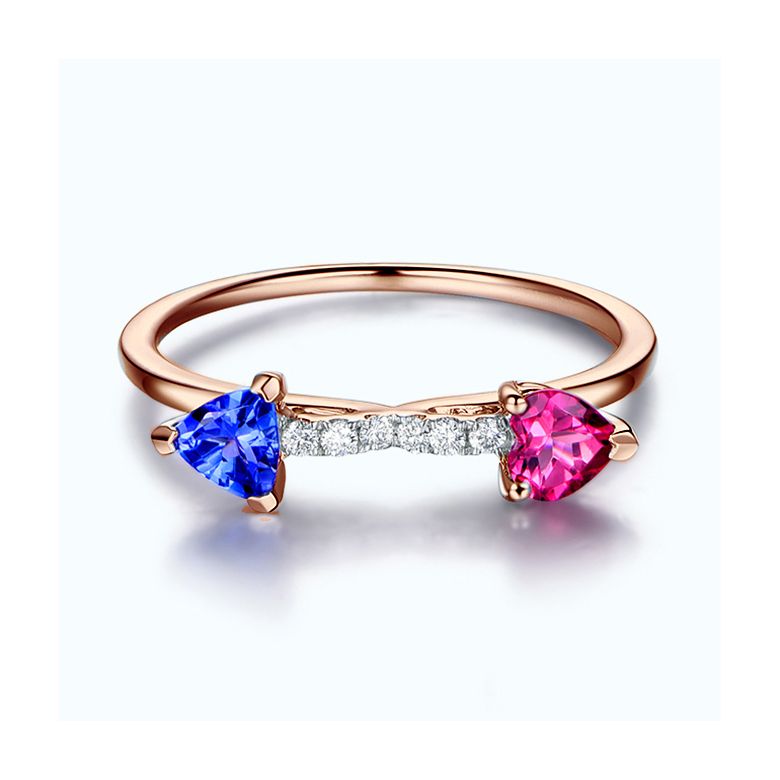 Bague croisée des chemins. Or rose - 3