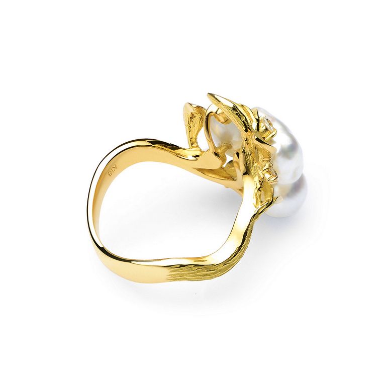 Bague Secret Flower 2nd en perles d'Australie baroques - 3