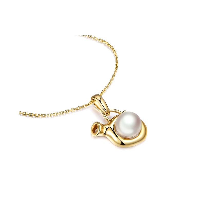 Pendentif Zodiaque. Perle Akoya, Or jaune 18cts - 8
