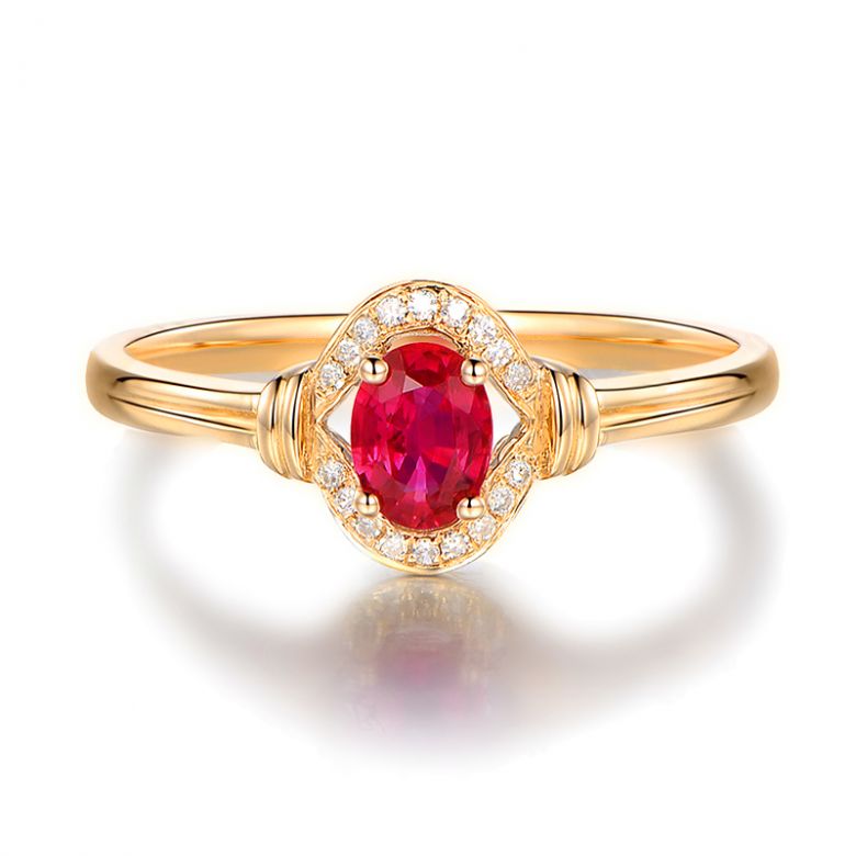 Bague rubis Chéri diamants et Or jaune 18cts - 5
