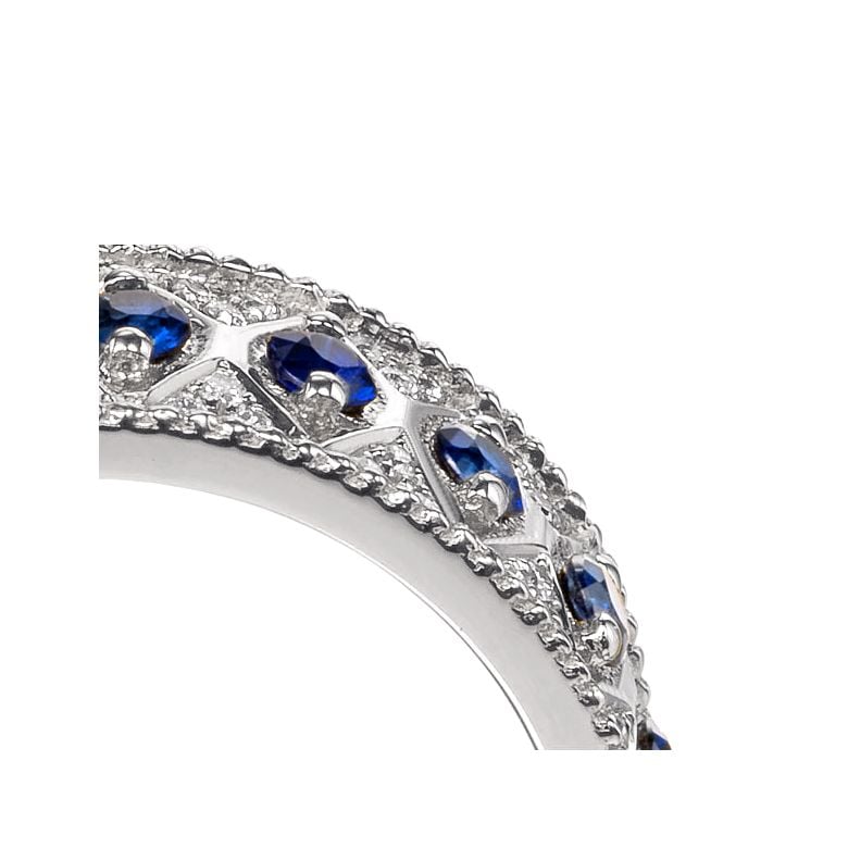 Bague saphir Palais Farnese - Or blanc, saphir & diamant - 5