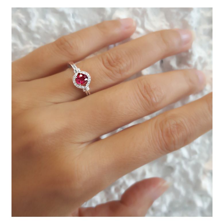 Bague rubis Chéri diamants et Or blanc 18cts - 2