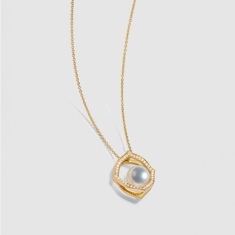 Pendentif or jaune perle culture Akoya, Diamant - Coco Chanel - 6