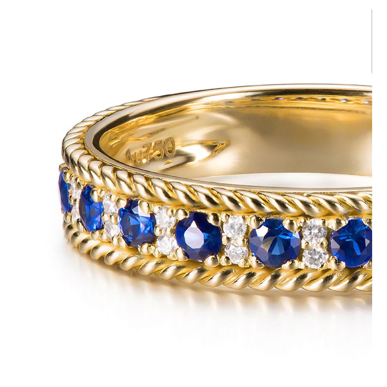 Bague saphir - Tempietto - Or jaune, diamant, saphir - 16
