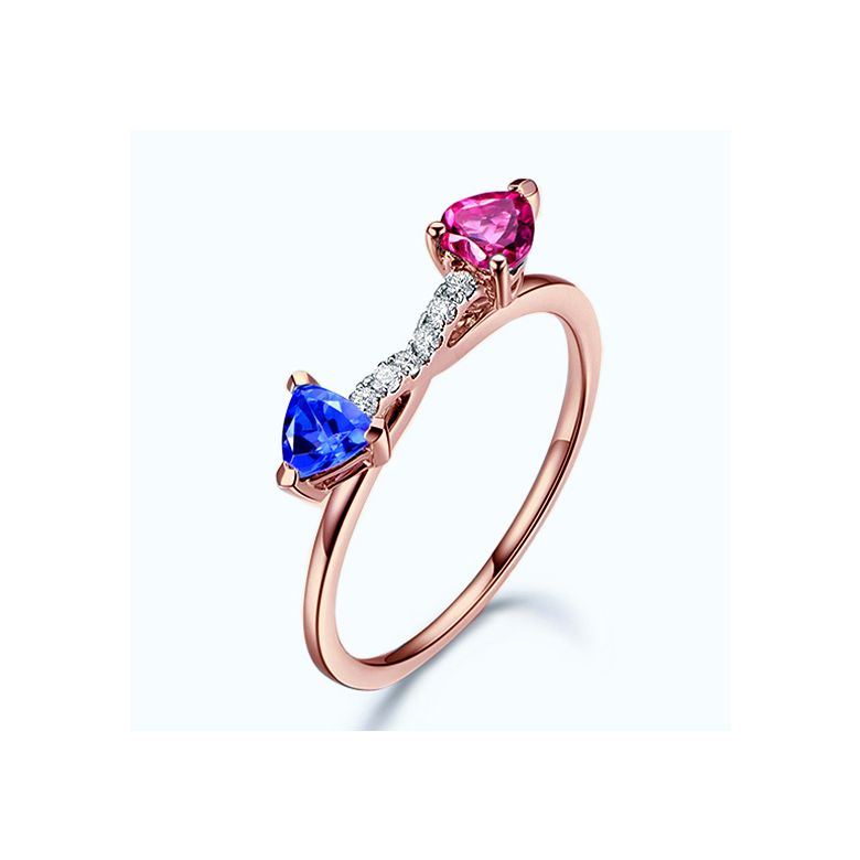 Bague croisée des chemins. Or rose - 1