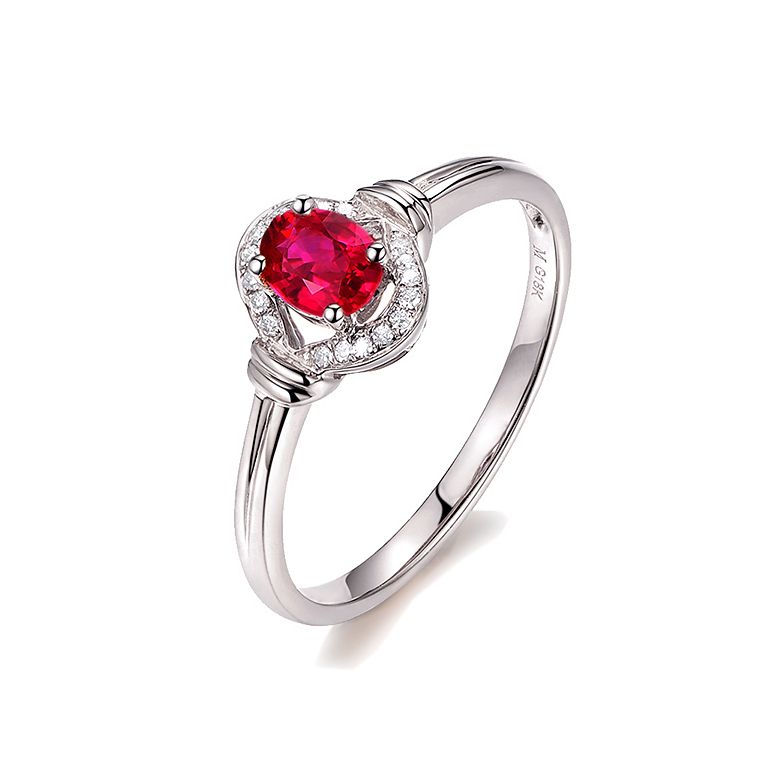 Bague rubis Chéri diamants et Or blanc 18cts - 1