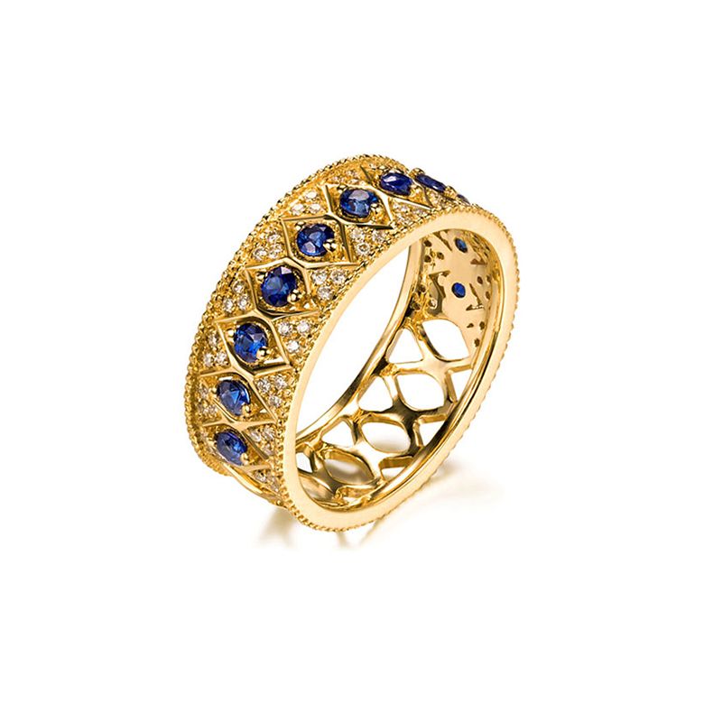 Bague saphir Palais Farnese - Or jaune, saphir & diamant - 5