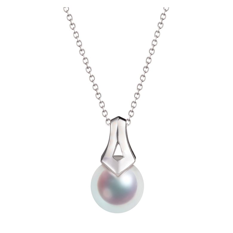 Pendentif perle du Japon Akoya. Michiko. Or blanc et diamants - 9