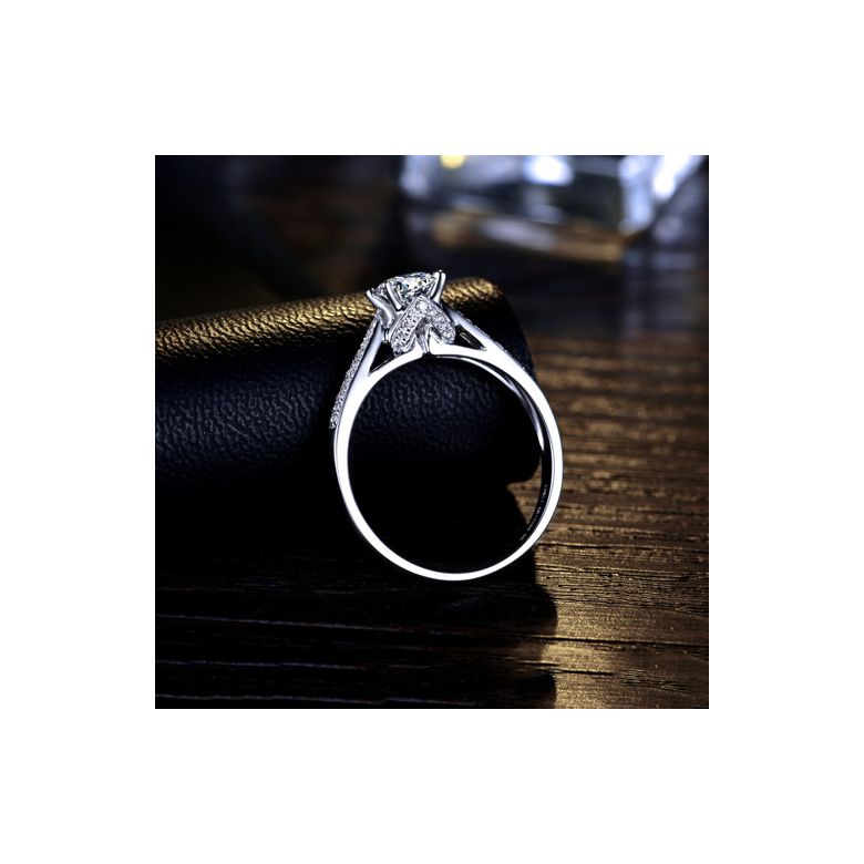 Bague de Fiancaille Lafayette - Solitaire épaulé Or Blanc, Diamant | Gemperles - 8