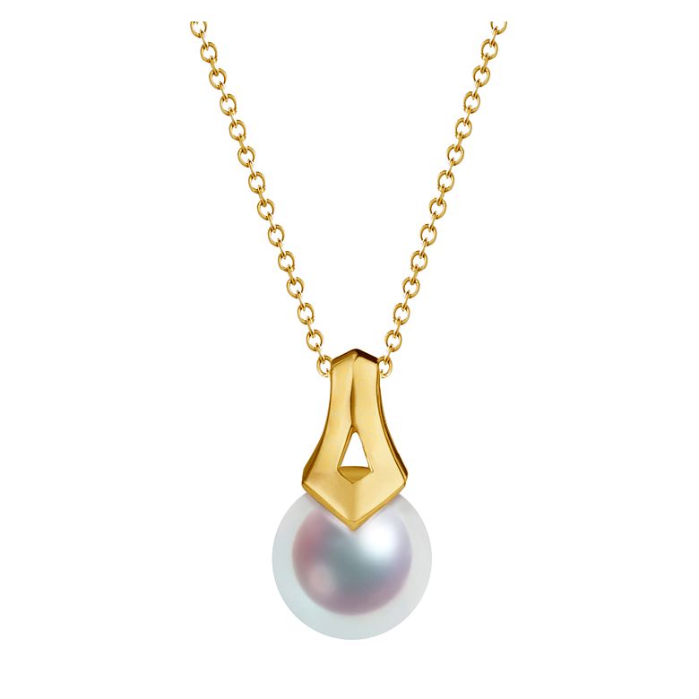 Pendentif perle du Japon Akoya. Michiko. Or jaune et diamants - 6