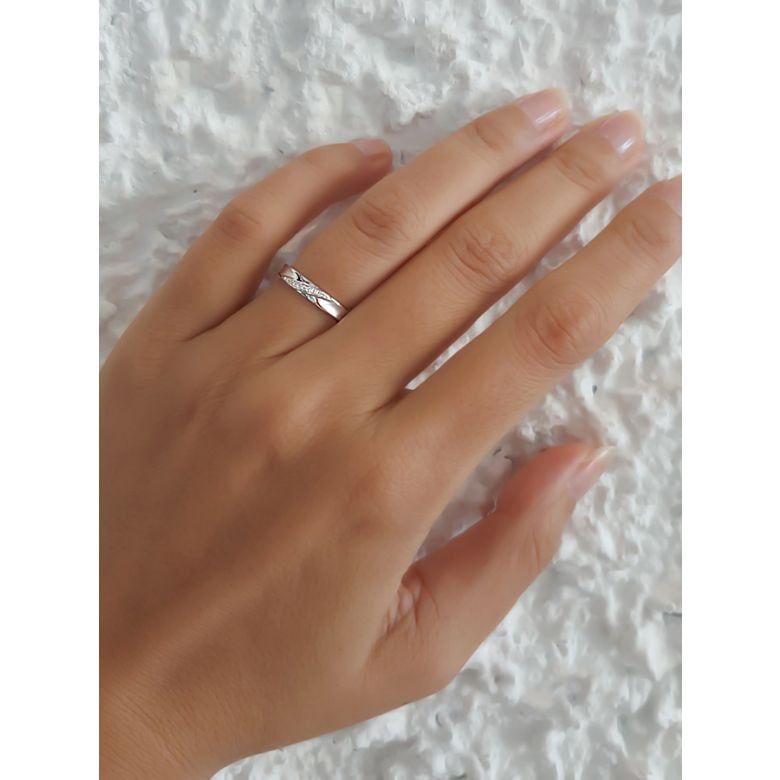 Alliance Femme. Platine. Diamants 0.029ct - 4