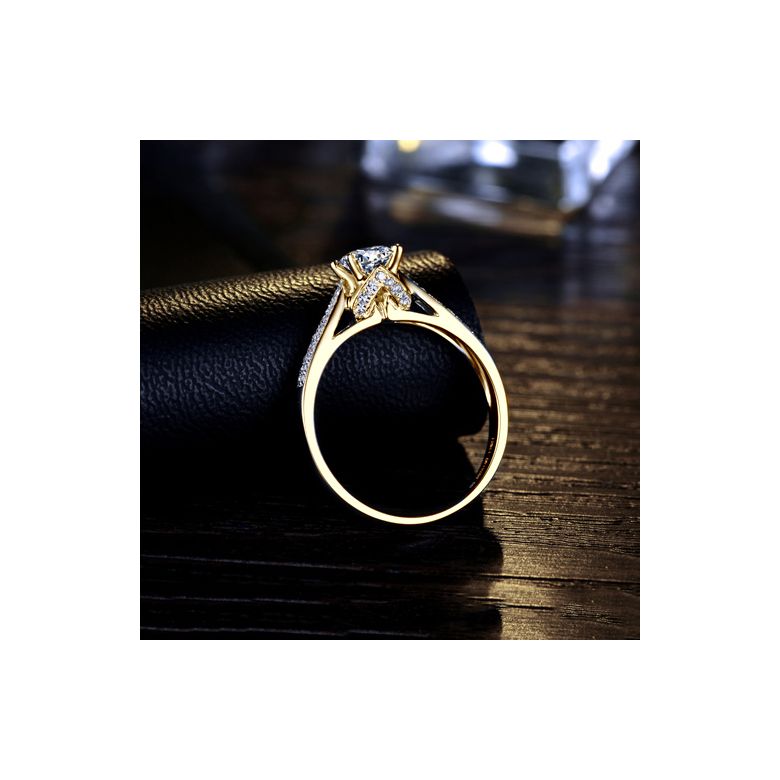 Bague de Fiancaille Lafayette - Solitaire épaulé Or Jaune, Diamant | Gemperles - 5