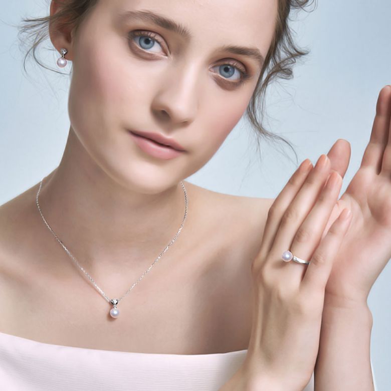 Bague Tsuguka - Or blanc, perle Akoya, diamant | Tsuguka - 2