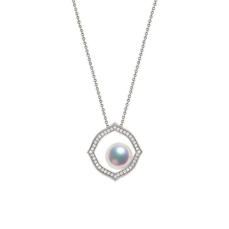 Pendentif or blanc perle culture Akoya, Diamant - Coco Chanel - 1